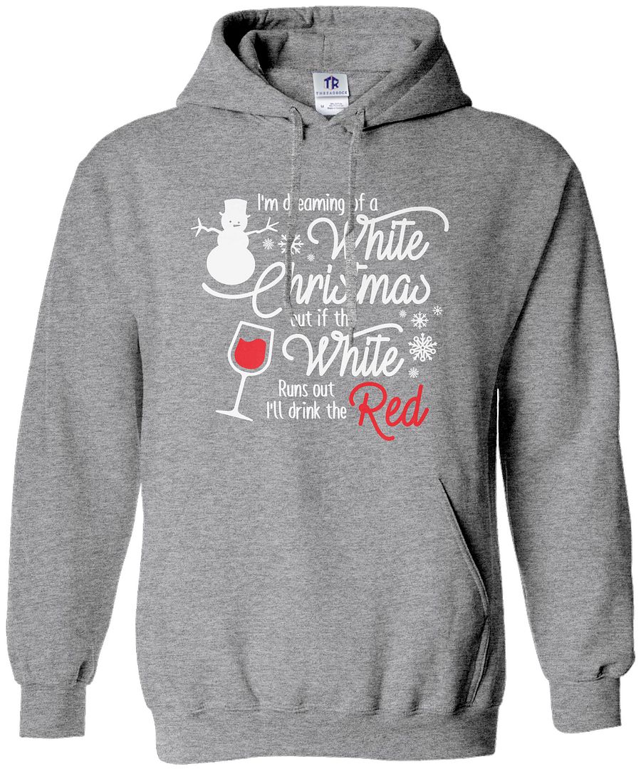 Threadrock Women's Christmas Wine Drinking Hoodie Sweatshirt Funny Gift